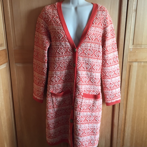 Anthropologie Moth Dimensional Jacquard sweater coat
